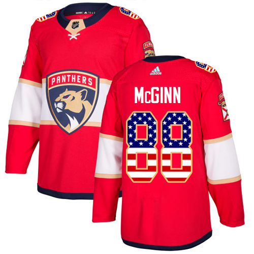Adidas Panthers #88 Jamie McGinn Red Home Authentic USA Flag Stitched NHL Jersey